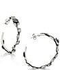 James Avery Long Stemmed Rose Sterling Silver Hoop Earrings - Image 2
