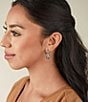 James Avery Long Stemmed Rose Sterling Silver Hoop Earrings - Image 4