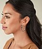 James Avery Long Stemmed Rose Sterling Silver Hoop Earrings - Image 5