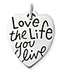 Color:Sterling Silver - Image 1 - #double;Love the Life You Live#double; Charm