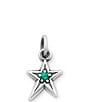James Avery May Birthstone Lab Created Emerald Shining Star Charm, Color:Lab Created Emerald - Image 1