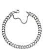 Color:Sterling Silver - Image 1 - Medium Double Curb Chain Charm Bracelet