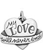 Color:Sterling Silver - Image 1 - My Love Will Never End Heart Charm