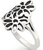 Color:Sterling Silver - Image 2 - Open Floral Band Ring