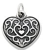 Color:Sterling Silver - Image 2 - Ornate Heart Swivel Locket Charm