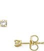 Color:Gold/White - Image 2 - Petite Birthstone 14K Gold Ear Posts with Lab-Created Sapphires Earrings