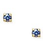 Color:Gold/Blue Sapphire - Image 1 - Petite Birthstone 14K Gold Ear Posts with Lab-Created Sapphires Earrings