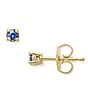 Color:Gold/Blue Sapphire - Image 2 - Petite Birthstone 14K Gold Ear Posts with Lab-Created Sapphires Earrings