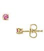 Color:Gold/Pink - Image 2 - Petite Birthstone 14K Gold Ear Posts with Lab-Created Sapphires Earrings
