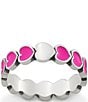 James Avery Pink Enamel Connected Hearts Band Ring, Color:Sterling Silver/Pink - Image 2