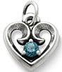 Color:Sterling Zircon - Image 1 - Remembrance Heart Pendant December Birthstone with Blue Zircon