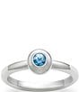 Color:Sterling Silver Blue Zircon - Image 1 - Remembrance Ring December Birthstone with Blue Zircon