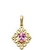 James Avery 14K Gold Scrolled Lab-Created Birthstone Pendant - Image 6