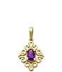 James Avery 14K Gold Scrolled Lab-Created Birthstone Pendant - Image 1