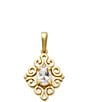 James Avery 14K Gold Scrolled Lab-Created Birthstone Pendant - Image 2