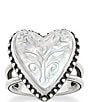 Color:Sterling Pearl - Image 1 - Sculpted Heart and Tulips White Doublet Ring