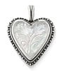 Color:Sterling Pearl - Image 1 - Sculpted Hearts and Tulips White Doublet Pendant
