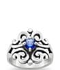 James Avery Spanish Birthstone Lace Ring with Lab-Created Gem, Color:Sterling Blue Sapphire - Image 1