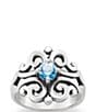 James Avery Spanish Birthstone Lace Ring with Lab-Created Gem, Color:Sterling Blue Topaz - Image 1