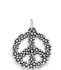 Color:Sterling Silver - Image 1 - Sterling Silver Floral Peace Sign Charm