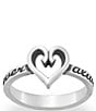 Color:Sterling Silver - Image 1 - Sterling Silver Forever and Always Heart Ring