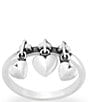 Color:Sterling Silver - Image 1 - Sterling Silver Heart Drops Ring