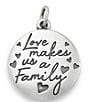Color:Sterling Silver - Image 1 - Sterling Silver Love Makes Us a Family Charm