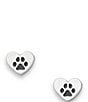Color:Sterling Silver - Image 1 - Sterling Silver Love My Pet Heart Stud Earrings