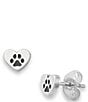 Color:Sterling Silver - Image 2 - Sterling Silver Love My Pet Heart Stud Earrings