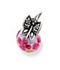 Color:Sterling Silver/Multi - Image 2 - Sterling Silver Mariposa Finial with Pink Blossom Charm