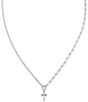 James Avery Sterling Silver Paired Chains Cross Short Pendant Necklace, Color:Sterling Silver - Image 1