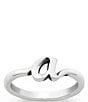 Color:A - Image 1 - Sterling Silver Script Initial Ring