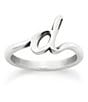 Color:D - Image 1 - Sterling Silver Script Initial Ring