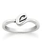 Color:E - Image 1 - Sterling Silver Script Initial Ring