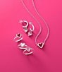James Avery Sweetheart Rouge Doublet Heart Hoop Ear Posts - Image 2