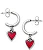 Color:Sterling Red - Image 1 - Sweetheart Rouge Doublet Hoop Ear Posts