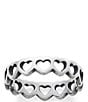Color:Sterling Silver - Image 1 - Tiny Hearts Band Ring