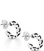 Color:Sterling Silver - Image 1 - Tiny Hearts Hoop Earrings