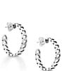 Color:Sterling Silver - Image 3 - Tiny Hearts Hoop Earrings