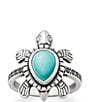 Color:Sterling Turquoise - Image 1 - Turquoise Turtle Ring