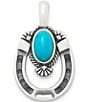 James Avery Turquoise Western Horseshoe Charm, Color:Sterling Silver/Turquoise - Image 1