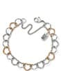 Color:Sterling Bronze - Image 1 - Twisted Wire Connected Hearts Charm Bracelet