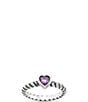 James Avery Twisted Wire Heart Amethyst Ring - Image 1