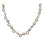 Color:Sterling Pearl - Image 1 - Twisted Wire Link Necklace with Cultured Pearls