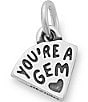 James Avery You're A Gem Charm, Color:Sterling Silver/Pink - Image 2