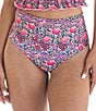 Janela Bay Floral High Waist Pull-On Swim Bottom - Image 1