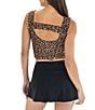 Janela Bay Leopard Sport Bra Swim Top & Solid Pull-On Swim Skort - Image 2
