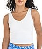 Janela Bay Ribbed Sport Bra Cropped Swim Top - Image 1