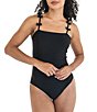 Janela Bay Solid Bow Straps One Piece Swimsuit - Image 1