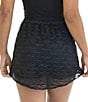 Janela Bay Solid Bow Texture Mesh Double Layer Swim Cover-Up Skirt - Image 2